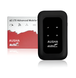 AUSHA 4G LTE Wireless Wifi Hotspot Dongle with 2100mAh Battery