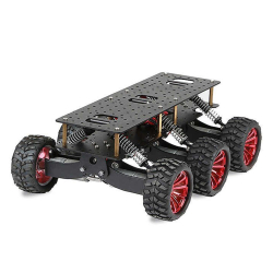 Black 6WD Search Rescue Platform Smart Car Chassis Damping Off-Road Climbing WIFI Car