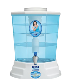 KENT Gold Plus Gravity Water Purifier | UF Technology Based | Non-Electric & Chemical Free | Counter Top | 20L Storage | White