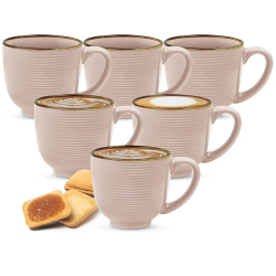 Treo by Milton Eclate Ceramic Mug – Set of 6 (180 ml Each)