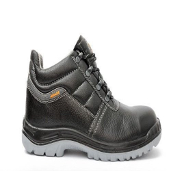 Hillson Mirage Leather High Ankle Steel Toe Black Work Safety Shoes, Size 08 UK/India