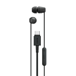 Sony IER-EX15C Wired in Ear Type C Headphones, in-Line Remote for Volume & Mute Function with Mic, Tangle Free Serration Wire, Compatible with USB-C Devices, High Sound Quality (Black)