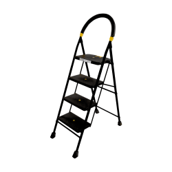 Pro Home Eco-Steel Ladder With Anti Skid Shoes 4 Step (black)