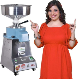 Jaisinghani Group 1.5 Hp Stainless Steel Stone Flour Mill | 10-12 Kg/Hour Grinding Capacity | Traditional Grinding at Home | Fresh Flour Atta Chakki Machine | Energy Saving
