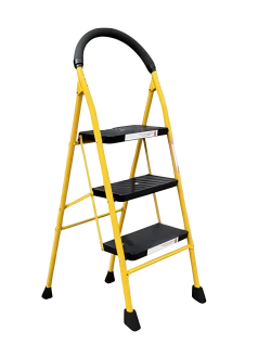 Pro Home Eco-Steel Ladder With Anti Skid Shoes 3 Step (Yellow)