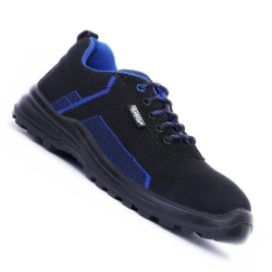 Coffer Safety M1203 Composite Toe Safety Shoes PVC Sole Low Ankle Black & Blue Mesh, Size 08 UK/India