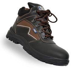 Allen Cooper Steel Toe Safety Shoes High Ankle PU Sole Size 9 UK/India Black, AC-1170