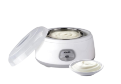 AGARO Classic Portable Yogurt Maker Machine for Home, 1.2L, Electric Probiotic Curd Maker with Auto Temperature Regulation, for Thick Creamy, Consistent Yogurt, 304 SS Container, Grey and White
