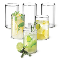 MILTON Borosilicate Vector 210 ML 6 Pcs Set | Borosilicate Glass Tumblers | Microwave & Oven Safe