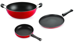 Nirlon Non Stick Aluminium 3 Pieces cookware Set
