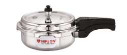 Nirlon Supreme Induction Base Outer Deep Lid Aliminium Pressure Cooker Pan 5.5lt