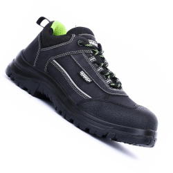 Coffer Safety M1258 Leather Dark Grey Steel Toe Men's Safety Shoes, 08UK/India