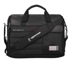 Uppercase 14L Omega 03 Professional Laptop Messenger Bag | up to 15.6''| 3x More Water Resistant| Tablet Compartment| Multiple Organisers| Office Bag for Men & Women (Black)