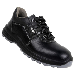 Coffer Safety M1024 Leather Steel Toe Black Work Safety Shoes Size 09 UK/India