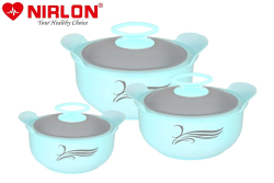 Nirlon PU Insulated Casserole 3Pc Set (800ml, 1200ml, 2000ml – Blue)