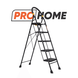 Pro Home Eco-Steel Ladder With Anti Skid Shoes 5 Step (black)