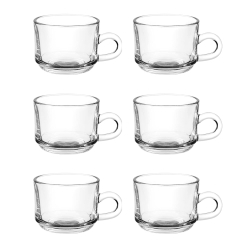MILTON Bistro Elect Tea Mug 168ML Set | Transparent Glass Mugs | Microwave & Dishwasher Safe