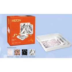 Square Tray Set 3N with Plates – Melamine Serving Set