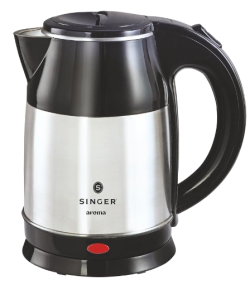 Singer Aroma 1.8-Liter Electric Kettle (Silver/Black)