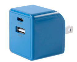 WALL CHARGER DUAL PORT PD3.0 AND QC3.0-BLUE