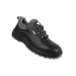 Coffer Safety M1022 Leather Steel Toe Black Work Safety Shoes Size 07 UK/India