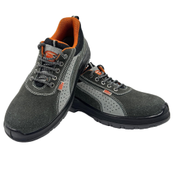 Allen Cooper Double Duty Safety Shoes Steel Toe Low Ankle PU Sole Size 11 UK/India Dark Grey, DD7155