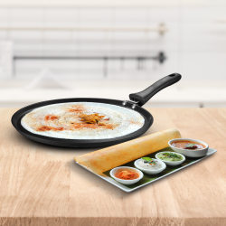 KENT Hard Anodised Roti Tawa -Durable, Non-Toxic & Cool-Touch Handle 28cm