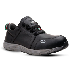 Cavas Club ROME S2 200 J Fiber Glass Toe Safety Shoe Low Ankle Phylon Rubber Sole UK 07 Size Black Micro Fibre