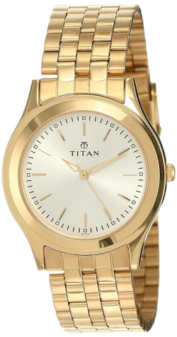 Titan Analog Gold Dial Men's Watch - Classic Timepiece with Quartz Movement