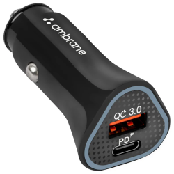 Ambrane IMPULZ-C11 38w Dual Port Car Charger