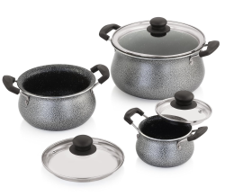 Nirlon  Gas Stove Compatible Aluminum Hammed Popular Handi (3Pcs Set)