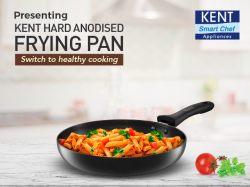 KENT Hard Anodised Fry Pan - Non-Toxic, Durable & Cool-Touch Handle - 22cm