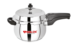 Nirlon Stainless Steel Belly Sandwich Bottom outer Deep Lid  Pressure Cooker 3lt
