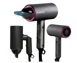 AGARO HD-1214 Premium Hair Dryer with 1400 Watts Motor, 3 Temperature Settings & Cool Shot Button- Black