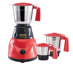 USHA SpeedMax 500-Watt Copper Motor Mixer Grinder with 3 Jars (Red/Black)