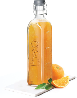 MILTON Squara Glass Bottle 1000ML | Square Shape Glass Bottle | Leak Proof & Refrigerator Safe | Food Grade