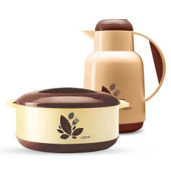 MILTON Trophy Gift Set – 1260 ml Casserole & 1L Insulated Flask | BPA Free | Hot & Cold