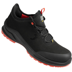 Safety Jogger Modulo Microfiber Nano Carbon Toe Black & Red Washable Safety Shoes with PU Sole, Size 10 UK/India
