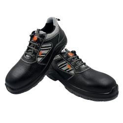 Allen Cooper DD 77156 Leather Steel Toe Cap Double Duty Black Safety Shoes, Size 11