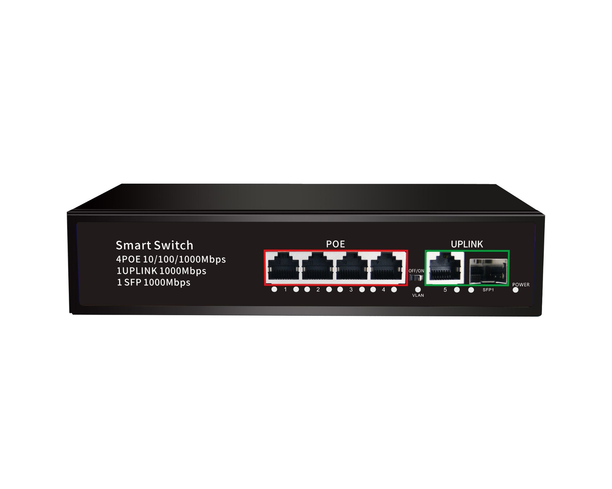 SWITCH 4 PORT POE WITH SFP