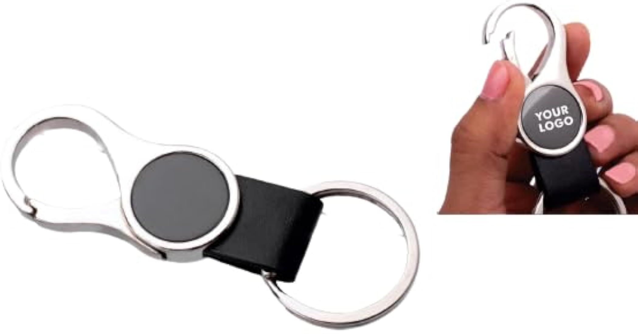 ROUND HANGING METAL KEYCHAIN